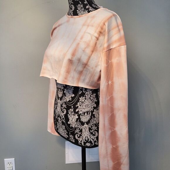 Missguided Tie-Dye Cropped Sweatshirt-WHITE-UK 8/US 4 - Picture 3 of 7